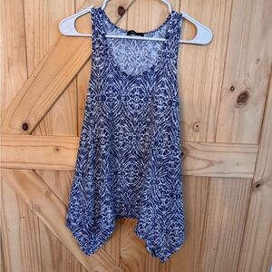 Women's Blue Patterned Tank Top